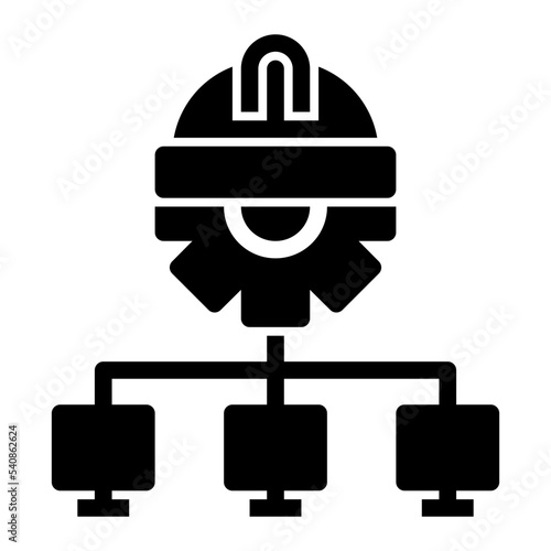 Icon Automated Solution With Style Glyph