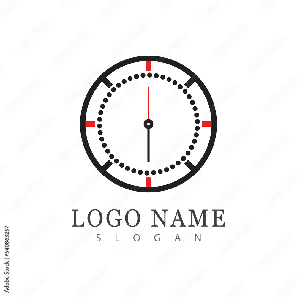 Time icon logo vector in flat design Time icon logo vector in flat design