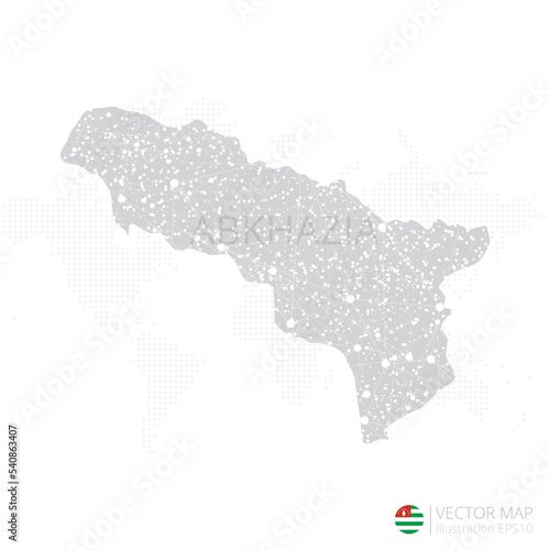 Abkhazia grey map isolated on white background with abstract mesh line and point scales. Vector illustration eps 10