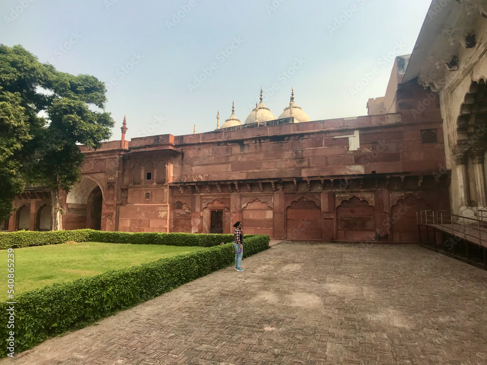 Agra, India, November 2019 - A large stone building