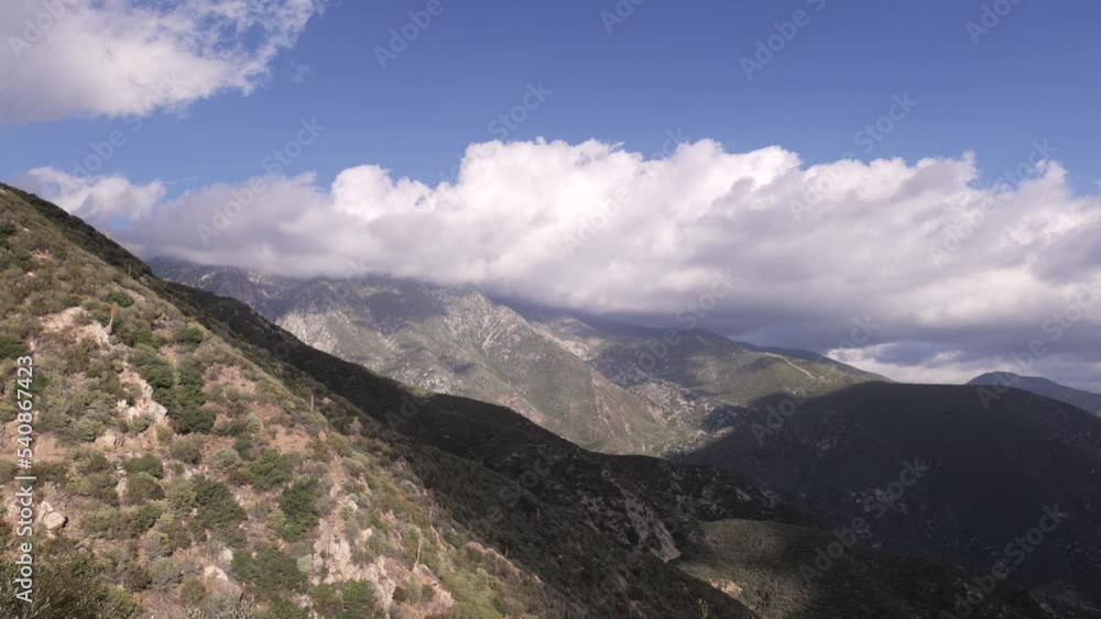 Some of the high peaks of the California Mountains (such as Mount Smith and others) trap clouds, affecting the local weather. Some of the high peaks of the California Mountains (such as Mount Smith and others) trap clouds, affecting the local weather.