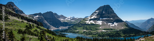 Hidden Lake overview from Logan Pass in Glacier National Park, Montana, USA. 