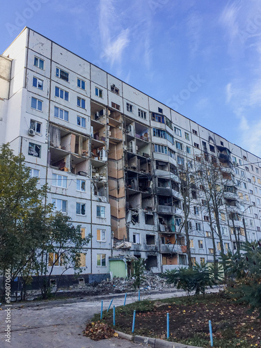 Destroyed lived a house in Kharkiv by a Russian rocket