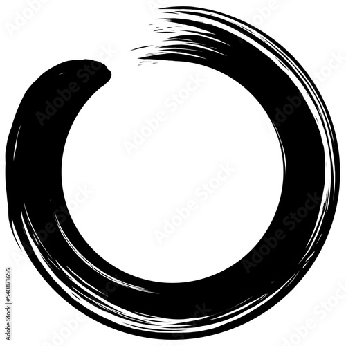 Enso Zen Circle Brush Stroke Vector Illustration Ink Art