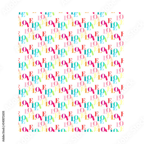 Love Colourful Seamless vector pattern