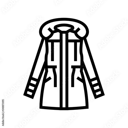 parka jacket outerwear female line icon vector. parka jacket outerwear female sign. isolated contour symbol black illustration