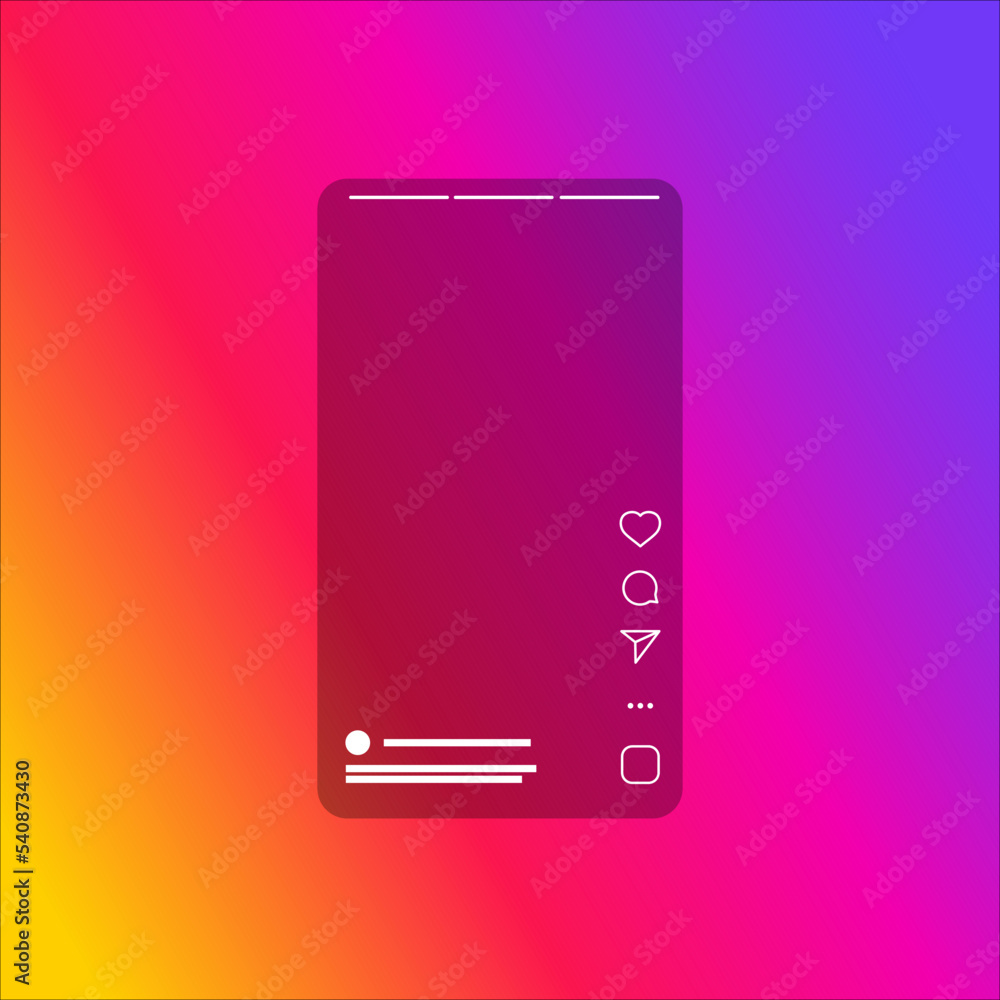 Instagram Reels Template Screen Interface Application for Social Media  Stock Vector