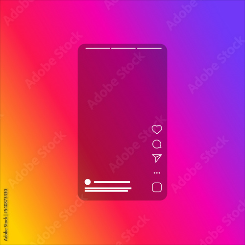 Instagram Reels Template Screen Interface Application for Social Media