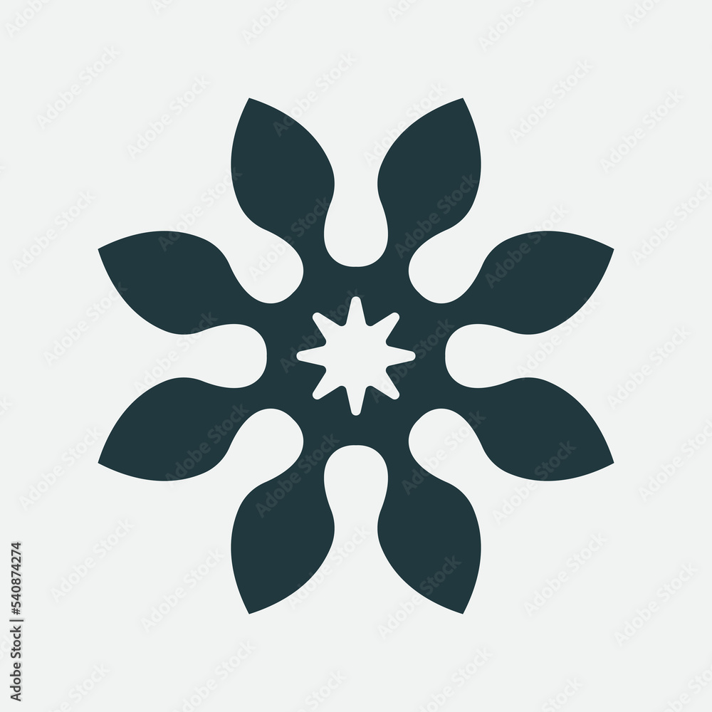 Luxury flower vector logotype. Linear universal leaf floral logo design, icon template