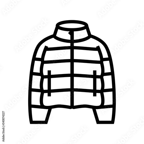 puffy jacket outerwear female line icon vector. puffy jacket outerwear female sign. isolated contour symbol black illustration