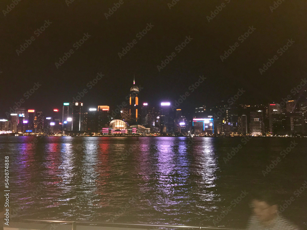 Hong Kong, China, November 2016 - A small boat in a body of water