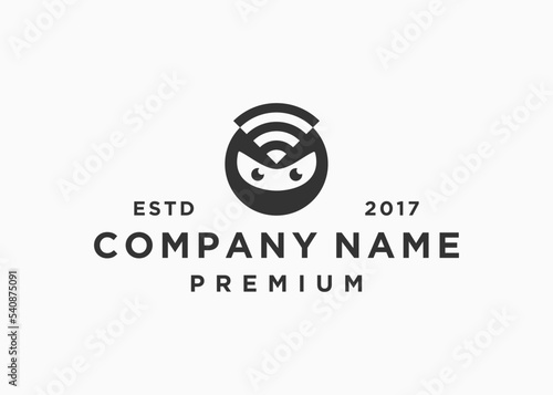 signal ninja logo design vector illustration template