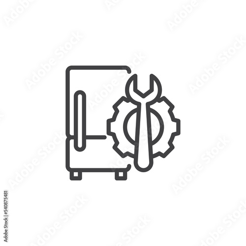 Fridge repair line icon