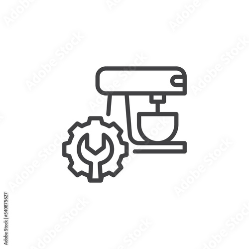 Coffee machine repair line icon