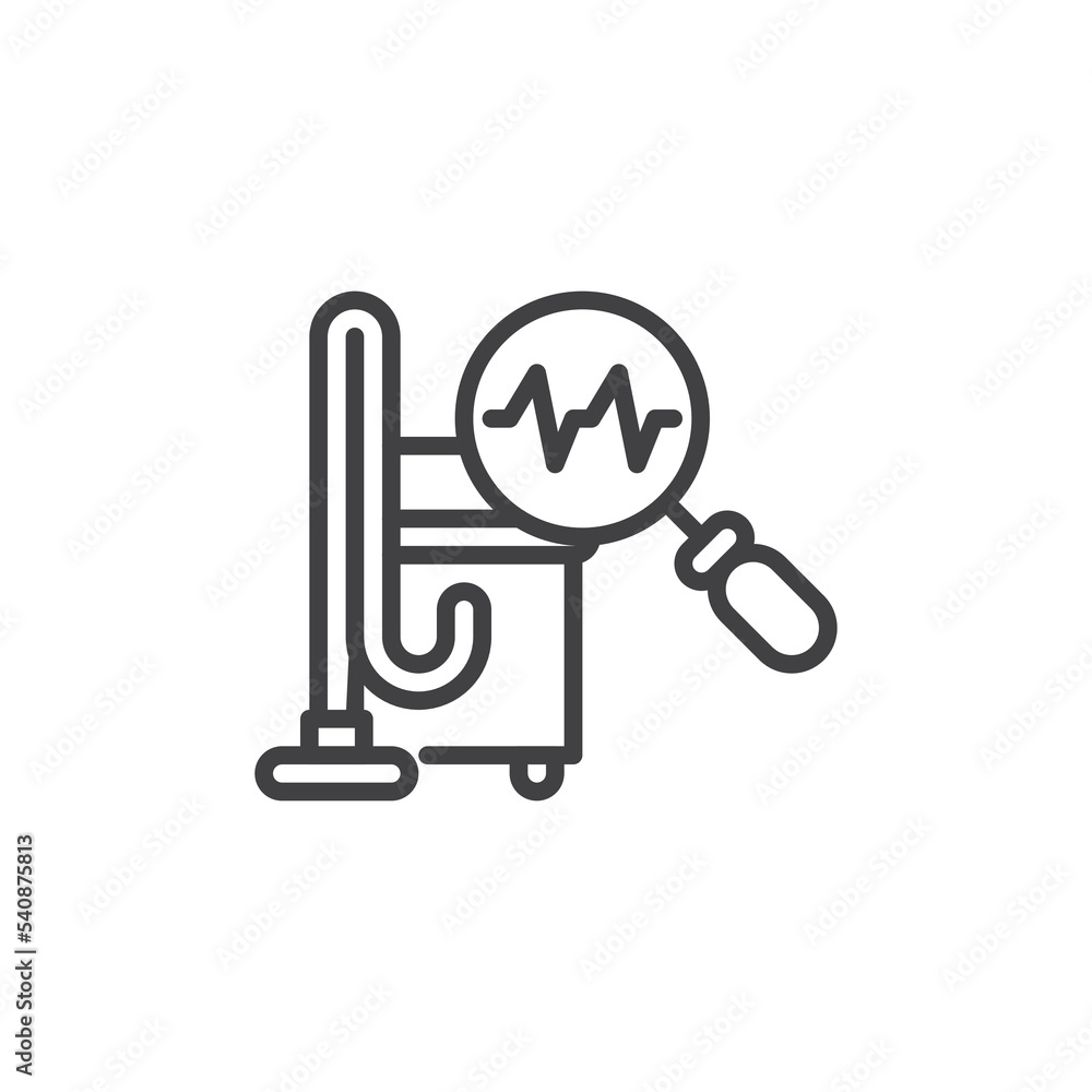 Fototapeta premium Vacuum cleaner diagnostic line icon