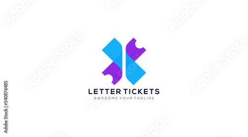 Letter X Tickets Logo design Vector Template Free Download Letter X Tickets Logo design Vector Template - GFXLoad