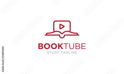 Innovative Video Tutoring Platform BookTube Logo, "Online learning" vector icon illustration. Ui/Ux. Premium quality.
