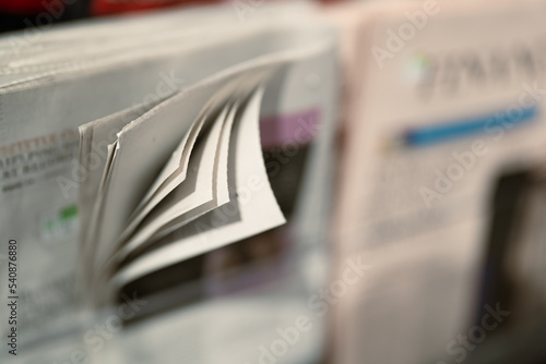 Quadro su tela Newspaper on a News stand