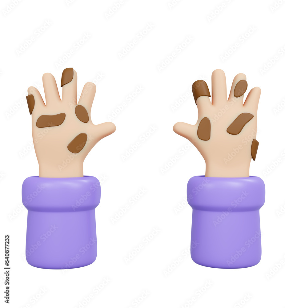 Obraz premium Hand with dirty germ 3d render