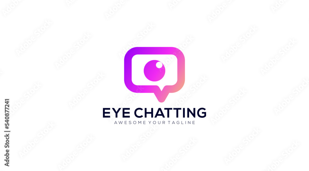 The eye chat logo design template.
The eye chat logo design template.