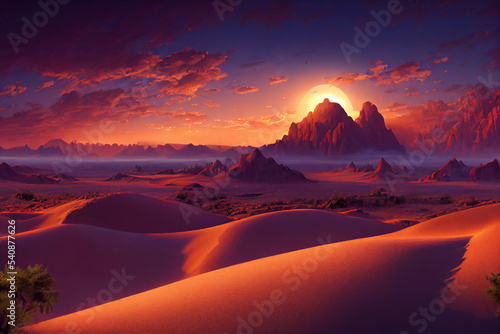 desert background  rocky terrain  landscape  concept art  digital illustration