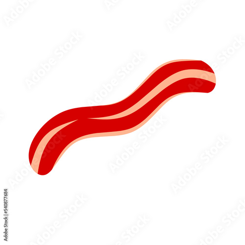 Vector Bacon on a white background. Thin raw meat. Great for logos, posters, meat banners.