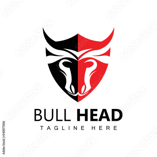 Bull Head Logo, Farm Animal Vector, Livestock Illustration, Company Brand Icon