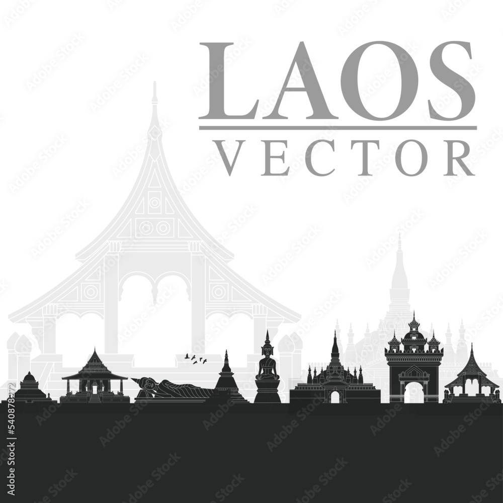 laos vector  black and white