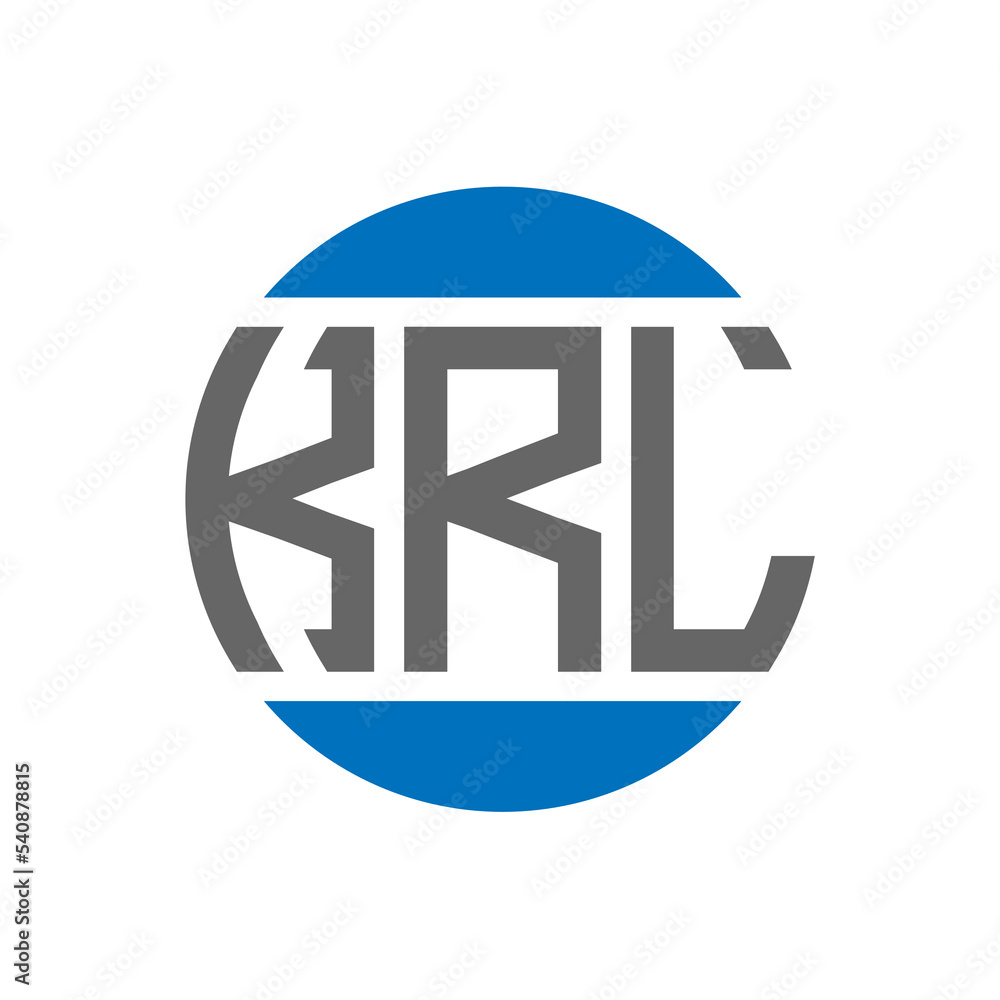KRL letter logo design on white background. KRL creative initials circle logo concept. KRL
