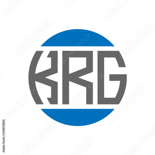 KRG letter logo design on white background. KRG creative initials circle logo concept. KRG letter design. photo