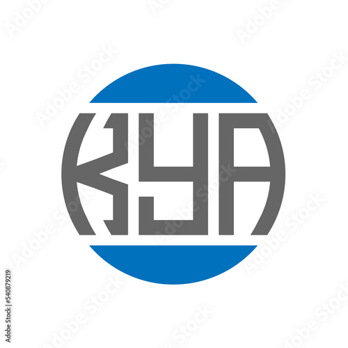 KYA letter logo design on white background. KYA creative initials circle logo concept. KYA letter design. photo