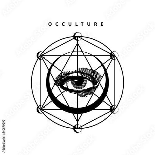 Occulture geometry art streetwear design vector photo