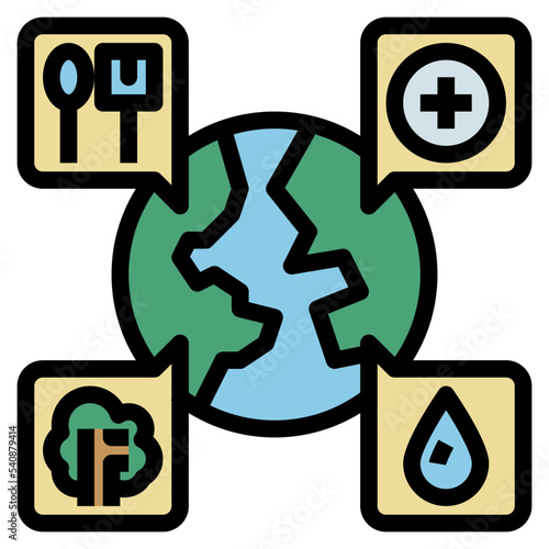 depletion of resources filled color line