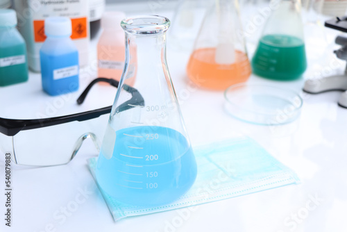chemical in glass  chemical in the laboratory and industry