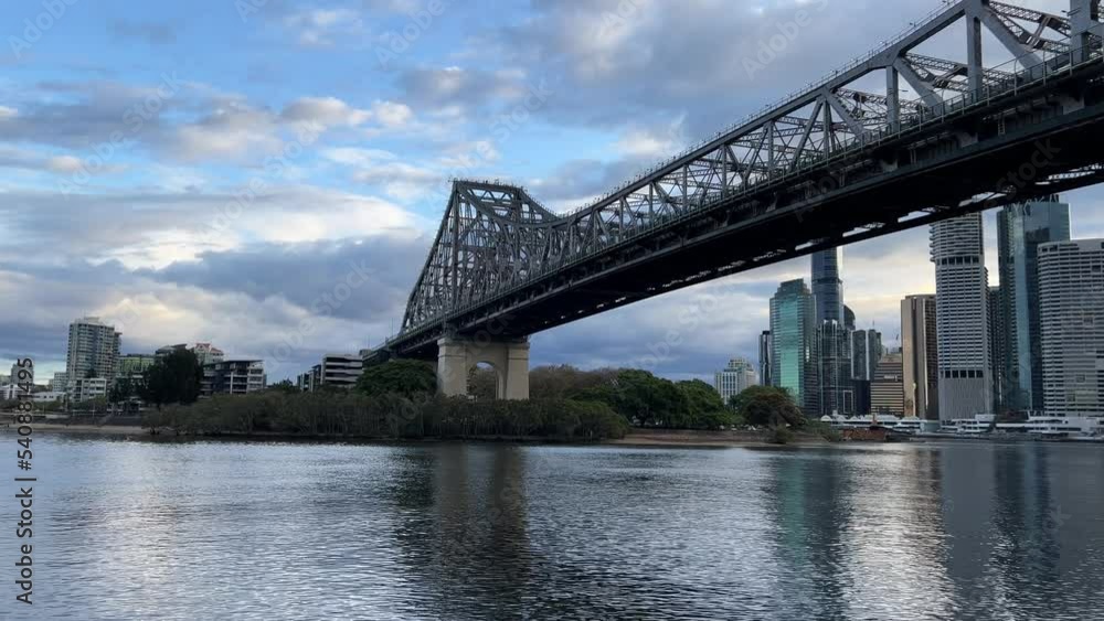 Longest cantilever bridge in Australia, the famous story bridge connecting the northern and the southern suburbs of Brisbane, Queensland. Longest cantilever bridge in Australia, the famous story bridge connecting the northern and the southern suburbs of Brisbane, Queensland.