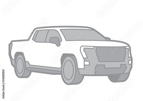 AMERICAN PICKUP TRUCK - VECTOR ILLUSTRATOR ON WHITE BACKGROUND - SPORTCAR_T095 : 540881814