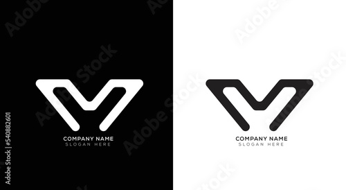 Minimal letter 3d M logo template