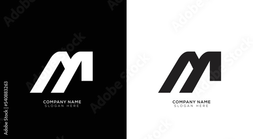 Minimal letter 3d M logo template