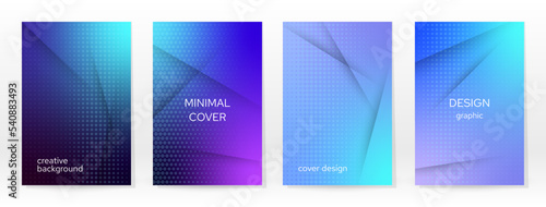 Minimal Poster. Pastel Soft. Blue Gradient Set.