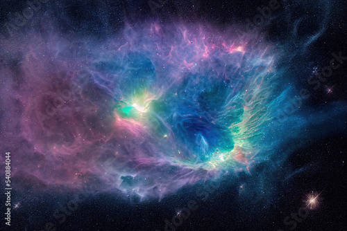 Space nebula, colorful abstract background image 