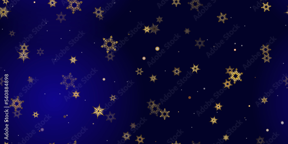 Gold Falling Snowflakes seamless pattern. Gold Falling Snowflakes seamless pattern.