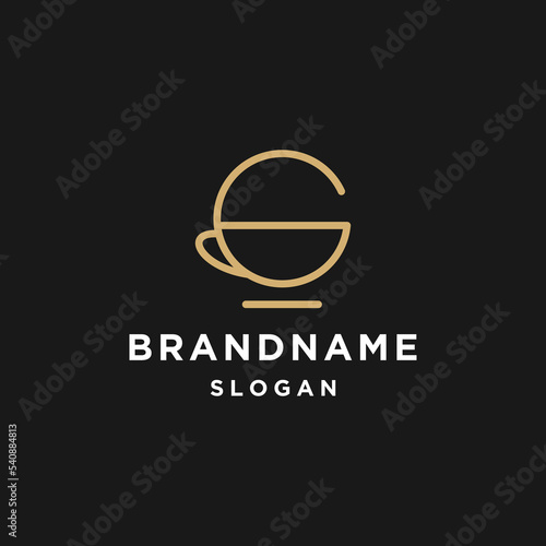 Letter g cup logo icon flat design template 