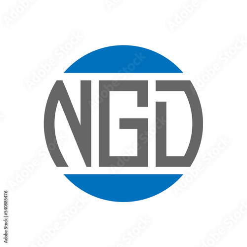 NGD letter logo design on white background. NGD creative initials circle logo concept. NGD letter design. photo