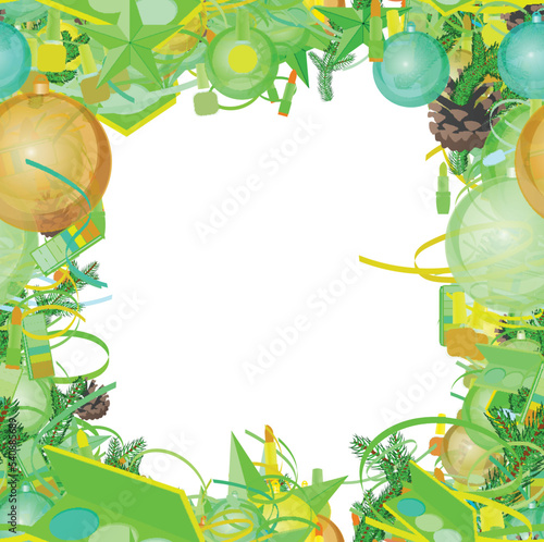 Background pattern abstract seamless design texture. Border frame, transparent background. Theme is about stripes, abstract, irregular, confetti, weaving, decor, ornament, Christmas tree