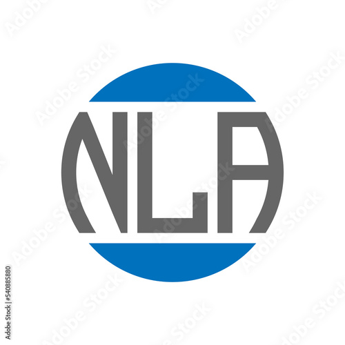 NLA letter logo design on white background. NLA creative initials circle logo concept. NLA letter design. photo