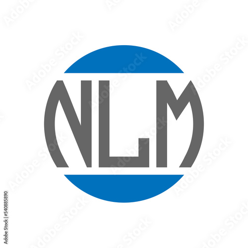 NLM letter logo design on white background. NLM creative initials circle logo concept. NLM letter design. photo
