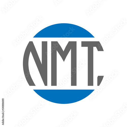 NMT letter logo design on white background. NMT creative initials circle logo concept. NMT letter design. photo