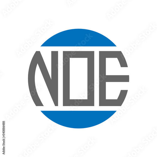 NOE letter logo design on white background. NOE creative initials circle logo concept. NOE letter design.