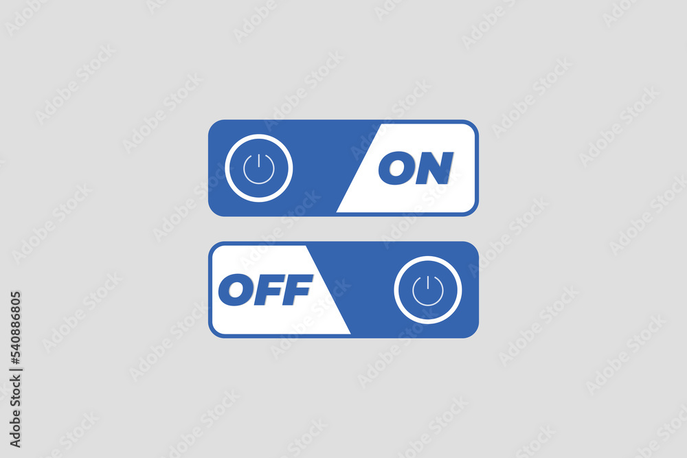 Blue and white Power on off button design. Stock Vector | Adobe Stock