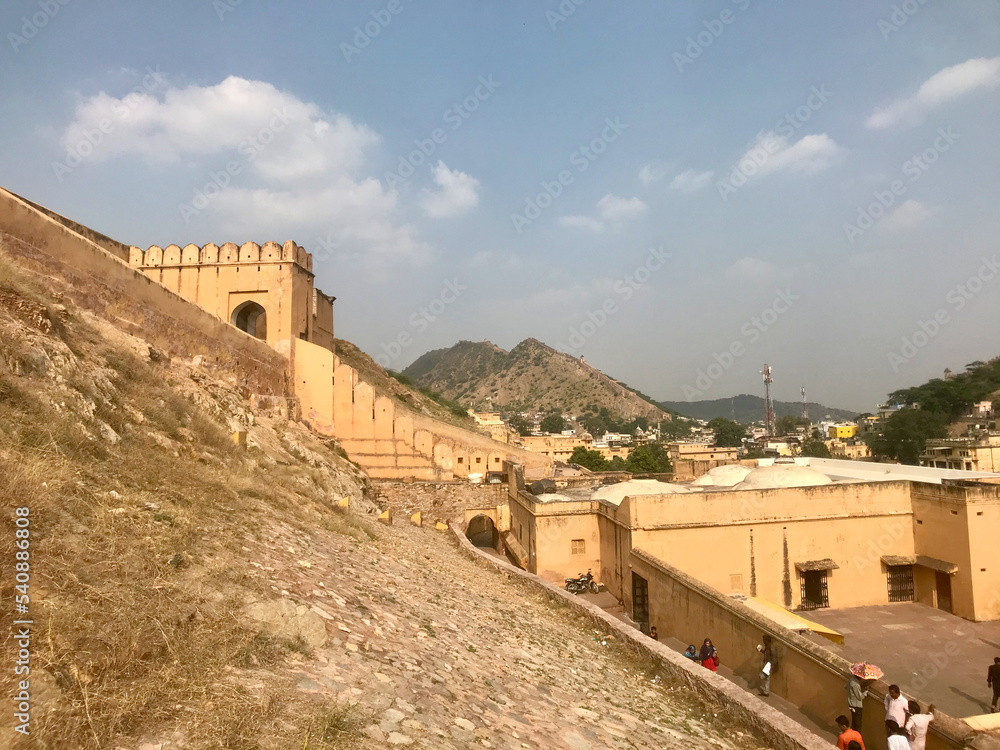 Jaipur, India, November 2019 - A castle on a hill